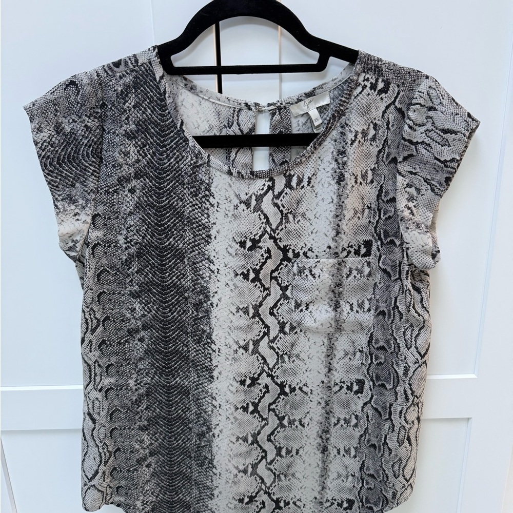 Joie Rancher Snake Print Short Sleeve Top